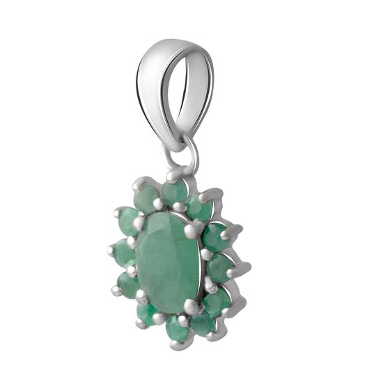 Серебряная подвеска с изумрудом 1.238ct