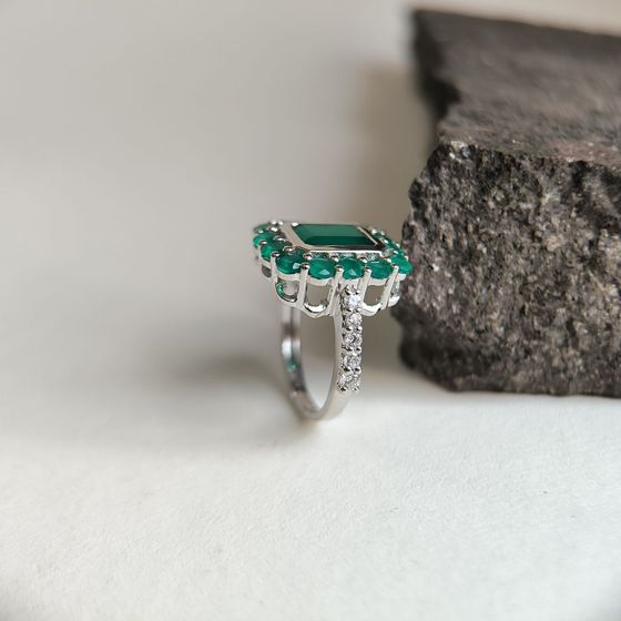 Серебряное кольцо с агатом 3.958ct