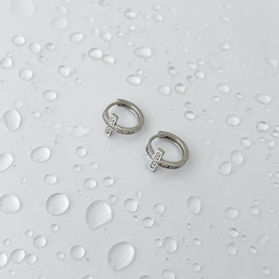 Золотые серьги с фианитами 0.26ct
