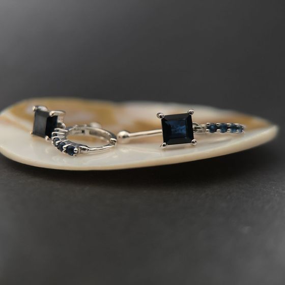 Серебряные серьги с сапфиром nano 2.35ct