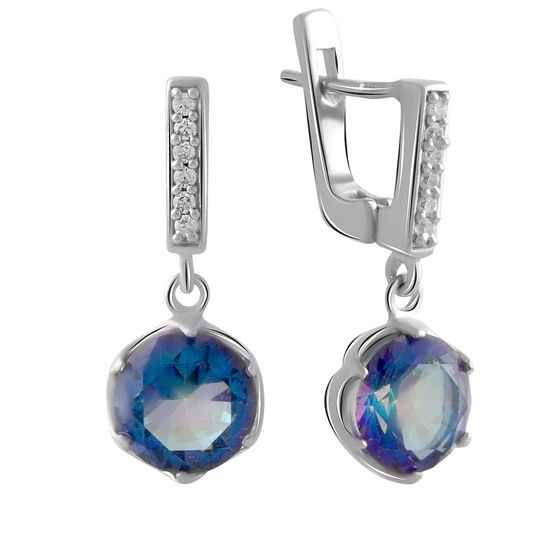 Серебряные серьги с мистик топазом 4.475ct