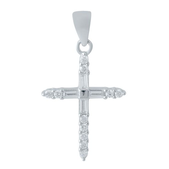 Серебряный крестик с фианитами