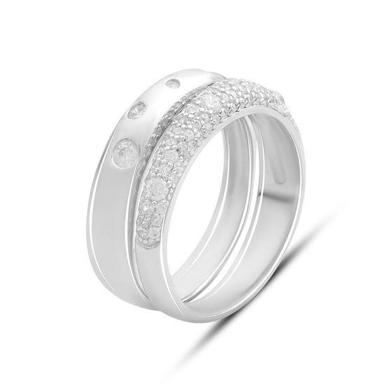 Серебряное кольцо с фианитами