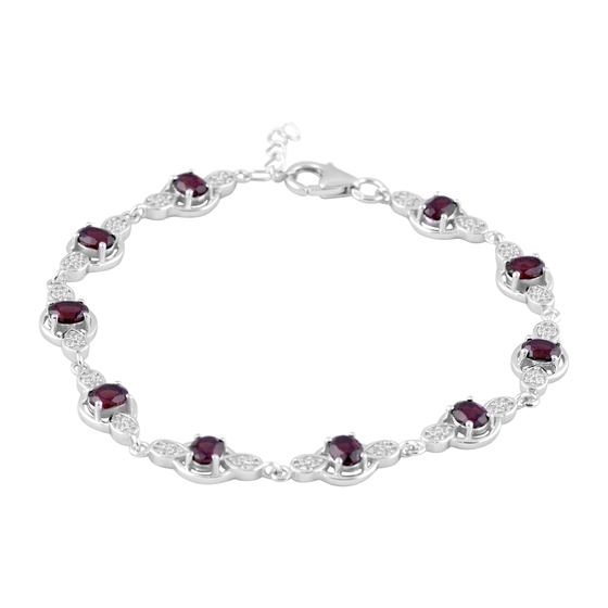 Серебряный браслет с гранатом 5.505ct