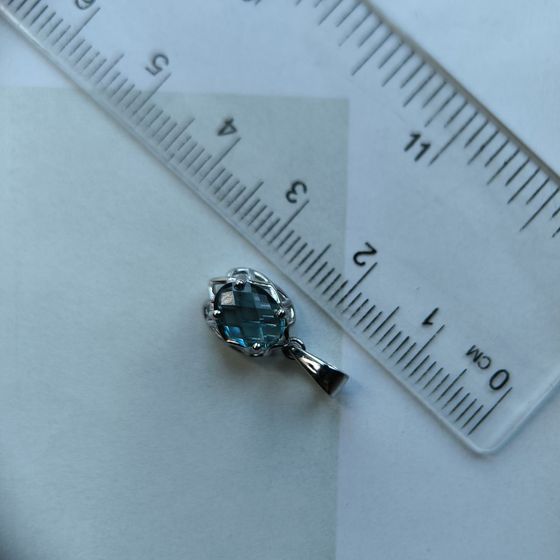 Серебряная подвеска с топазом Лондон Блю 0.917ct
