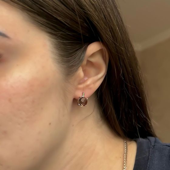 Серебряные серьги с султанитом 5.465ct