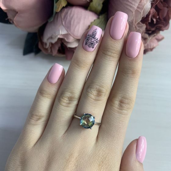 Серебряное кольцо с мистик топазом 4.7ct
