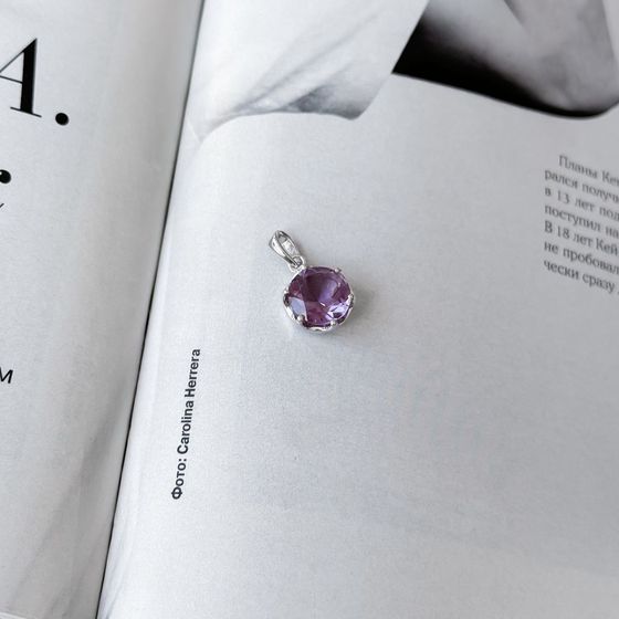 Серебряная подвеска с аметистом 2.538ct