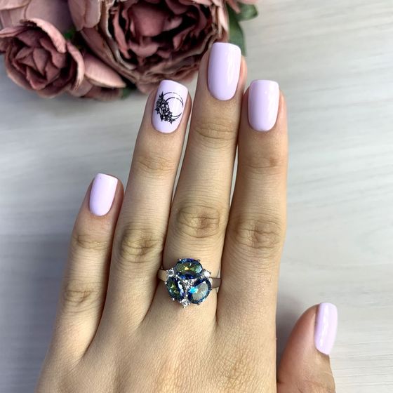 Серебряное кольцо с мистик топазом