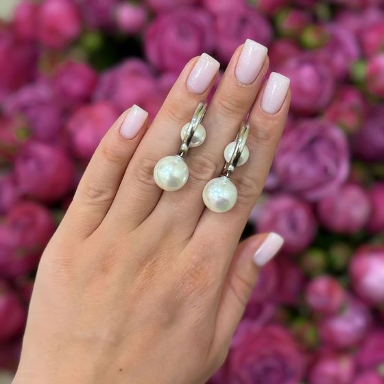 Серебряные серьги с жемчугом