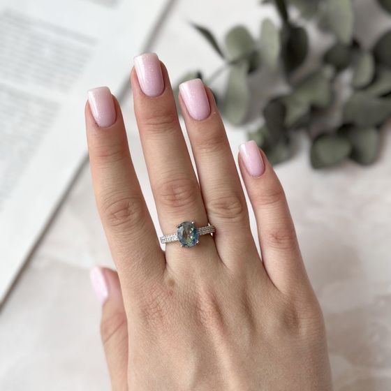 Серебряное кольцо с мистик топазом 2.194ct