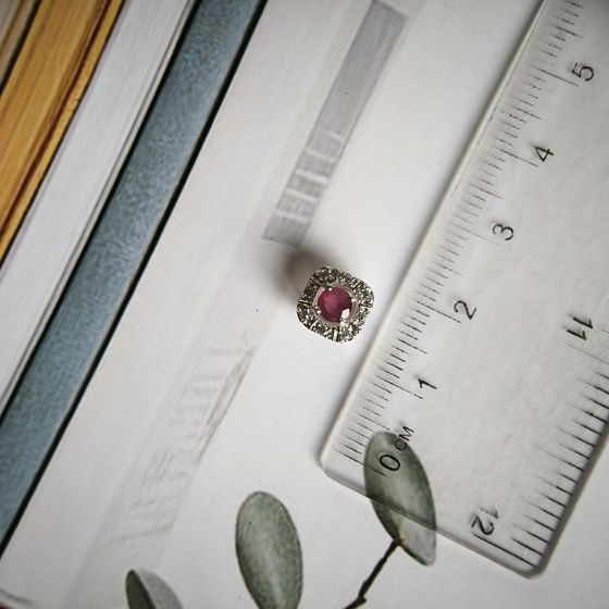 Серебряная подвеска с рубином 0.525ct
