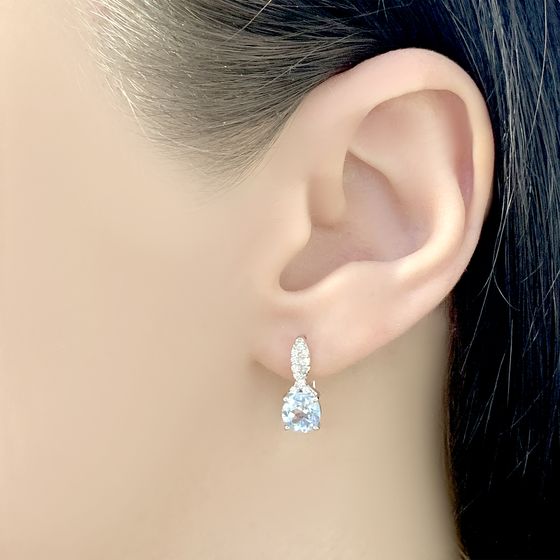 Серебряные серьги с топазом 2.359ct