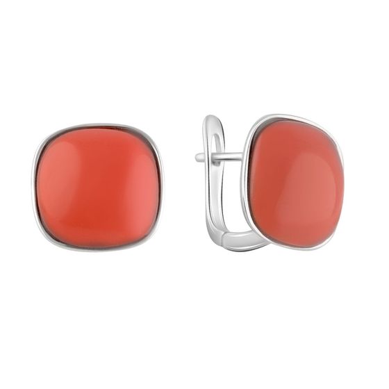 Серебряные серьги с кораллом