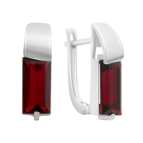 Серебряные серьги с гранатом nano 4.351ct