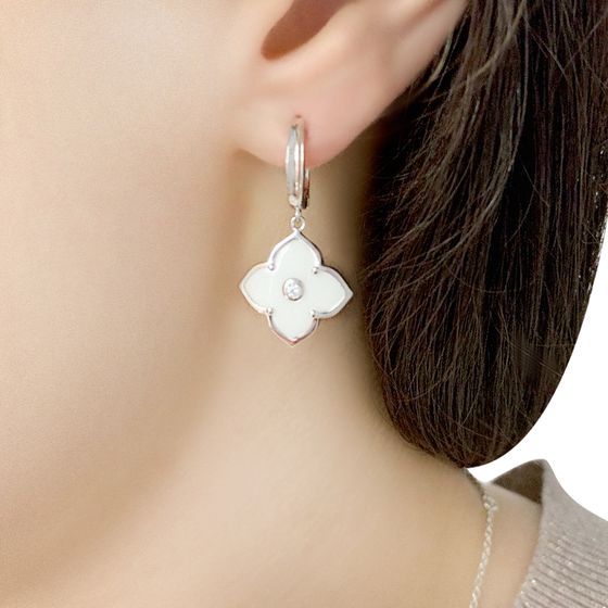 Серебряные серьги с керамикой
