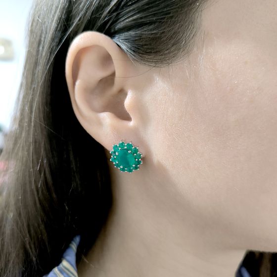 Серебряные серьги с агатом 6.856ct