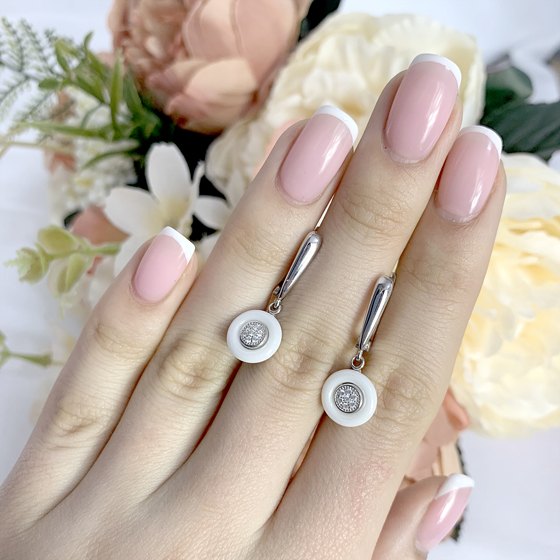 Серебряные серьги с керамикой