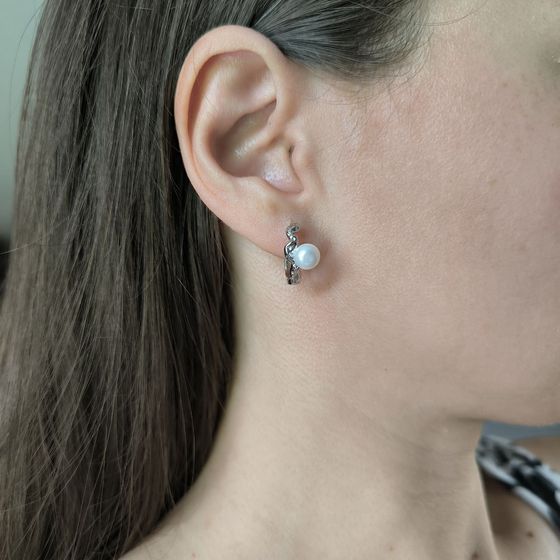 Серебряные серьги с жемчугом