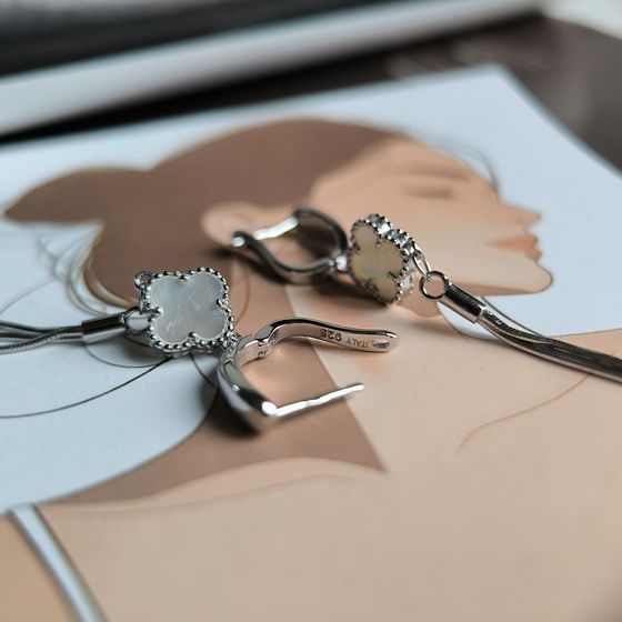 Серебряные серьги с перламутром