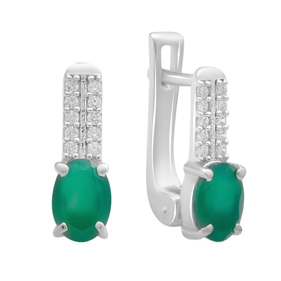 Серебряные серьги с агатом 1.617ct