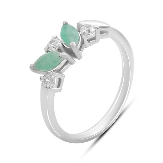 Серебряное кольцо с изумрудом 0.8ct