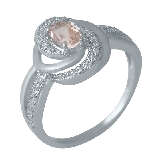Серебряное кольцо с морганитом nano 1.3ct