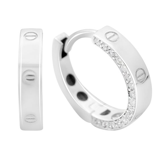 Серебряные серьги с фианитами 0.32ct