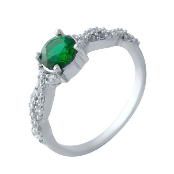Серебряное кольцо с изумрудом nano 0.969ct