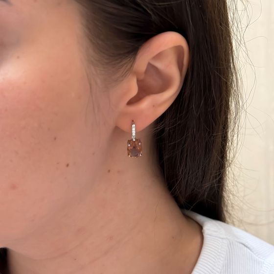 Серебряные серьги с султанитом 5.115ct