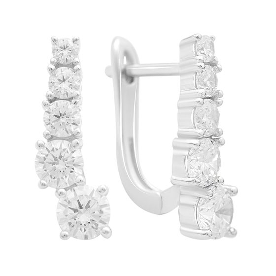 Серебряные серьги с фианитами