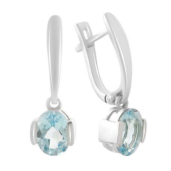 Серебряные серьги с топазом 2.817ct