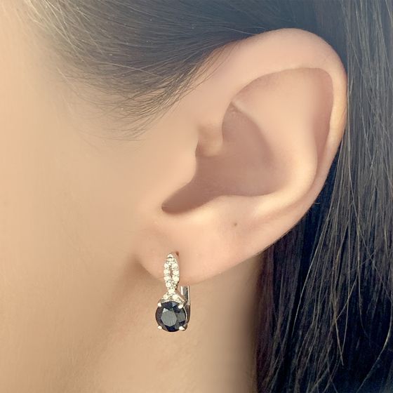 Серебряные серьги с сапфиром 2.555ct