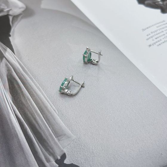 Серебряные серьги с изумрудом 5.55ct