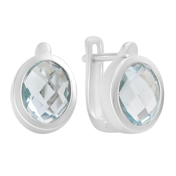 Серебряные серьги с топазом 6.053ct
