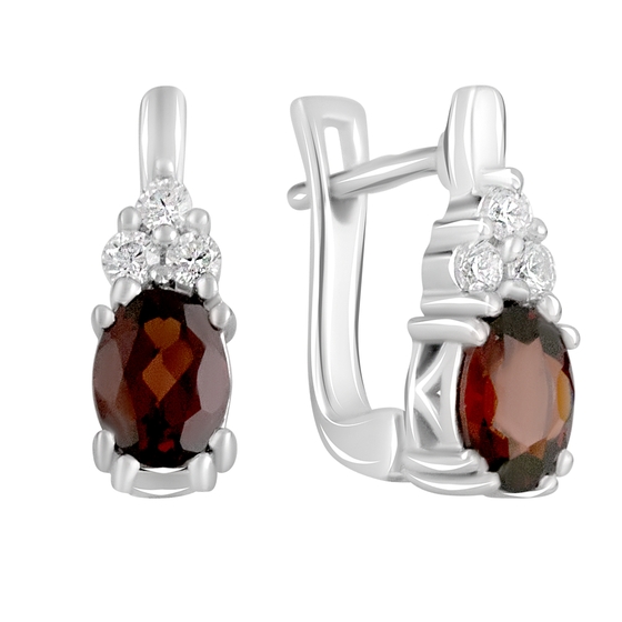 Серебряные серьги с гранатом 1.875ct