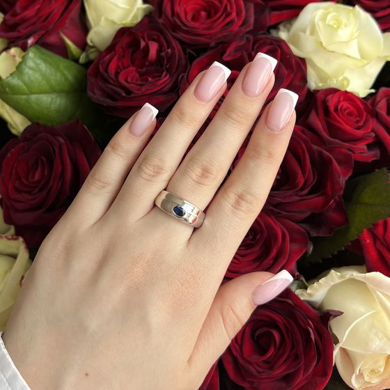 Серебряное кольцо с сапфиром nano 0.308ct
