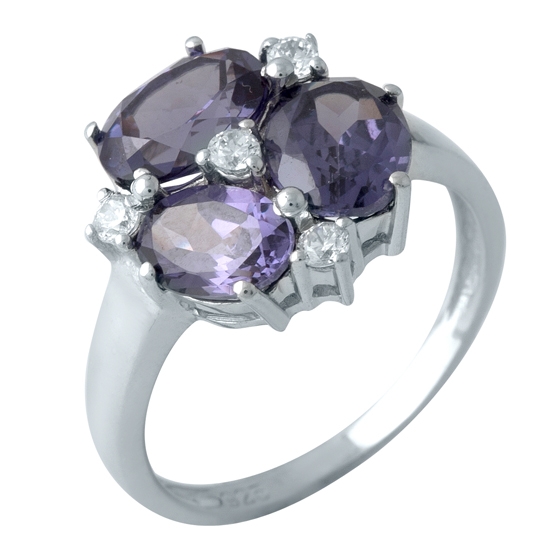 Серебряное кольцо с александритом 4.098ct