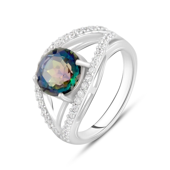 Серебряное кольцо с мистик топазом 2.2ct