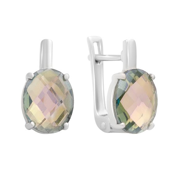 Серебряные серьги с мистик топазом