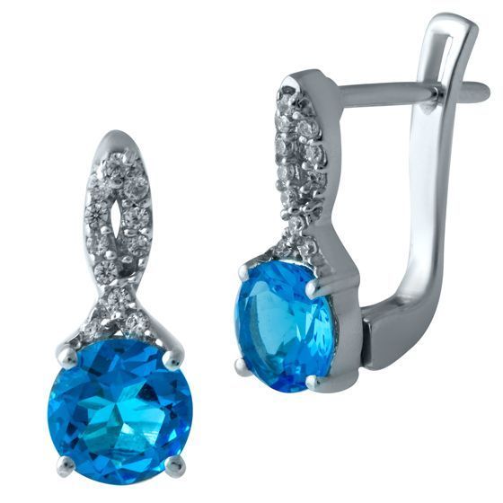 Серебряные серьги с аквамарином nano 1.778ct