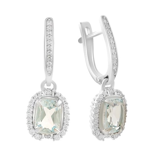 Серебряное кольцо с топазом 2.284ct, фианитами