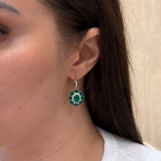 Серебряные серьги с агатом 5.882ct