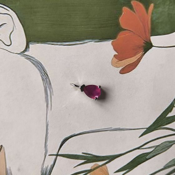 Серебряная подвеска с рубином 0.95ct