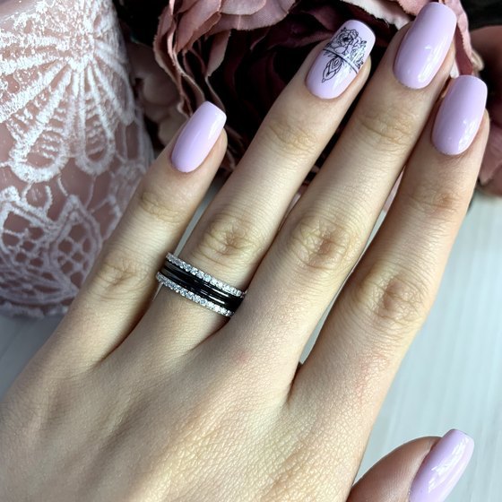 Серебряное кольцо с керамикой