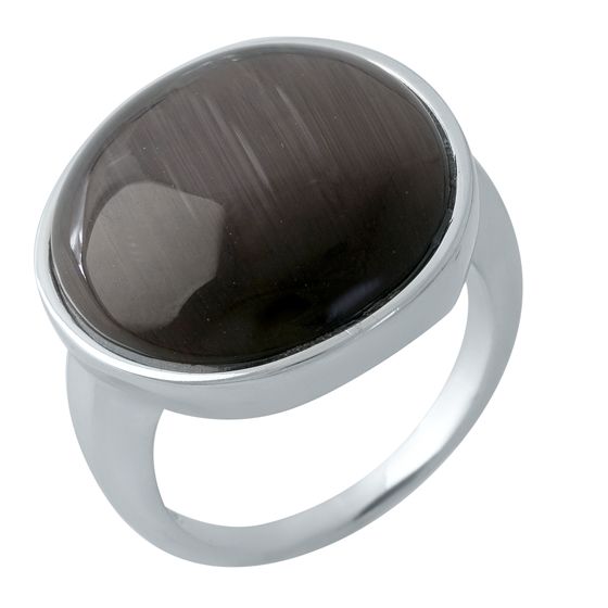 Серебряное кольцо с кошачьим глазом 18.469ct