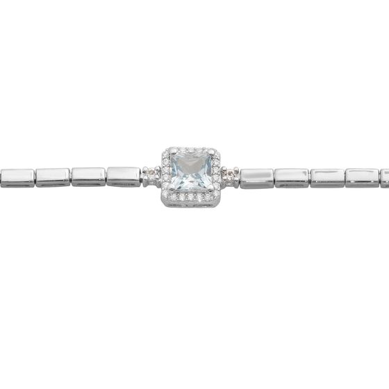 Серебряный браслет с топазом 1.692ct, фианитами