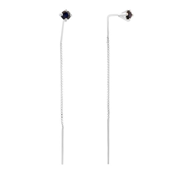 Серебряные серьги с сапфиром 0.81ct