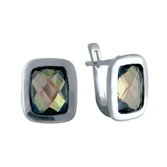 Серебряные серьги с мистик топазом 4.133ct