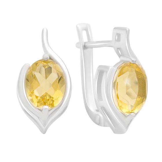 Серебряные серьги с цитрином nano 1.833ct